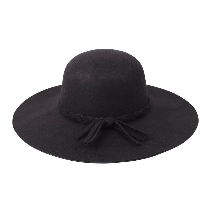 HDT3432-BOWLER FASHION BRIM SUMMER HAT WITH BRADED TIE